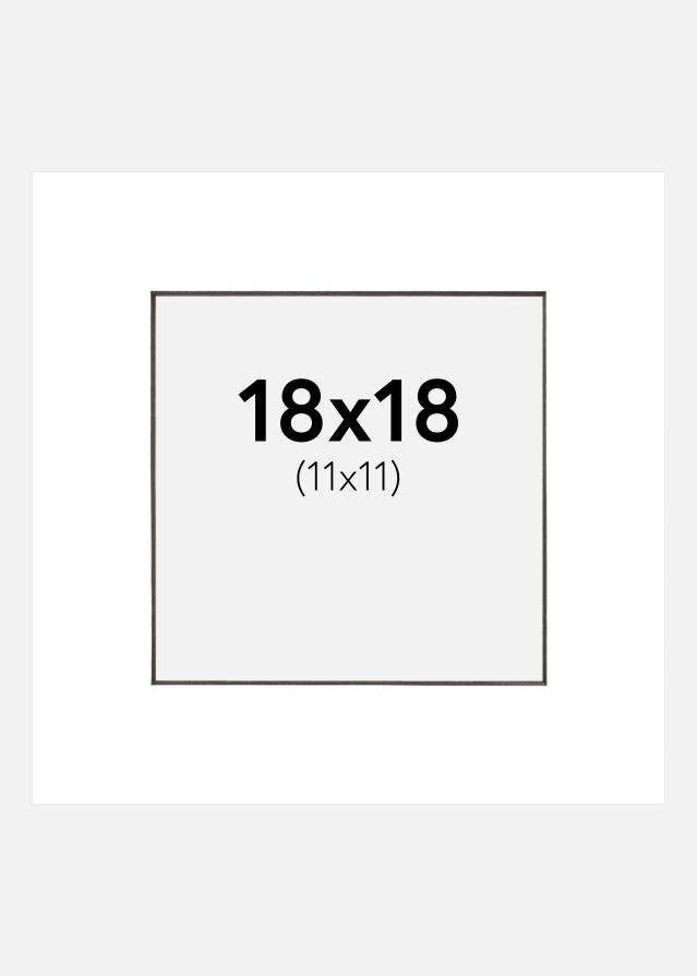 Paspartu Bijelo Crni unutarnji rub 18x18 cm (11x11 cm)