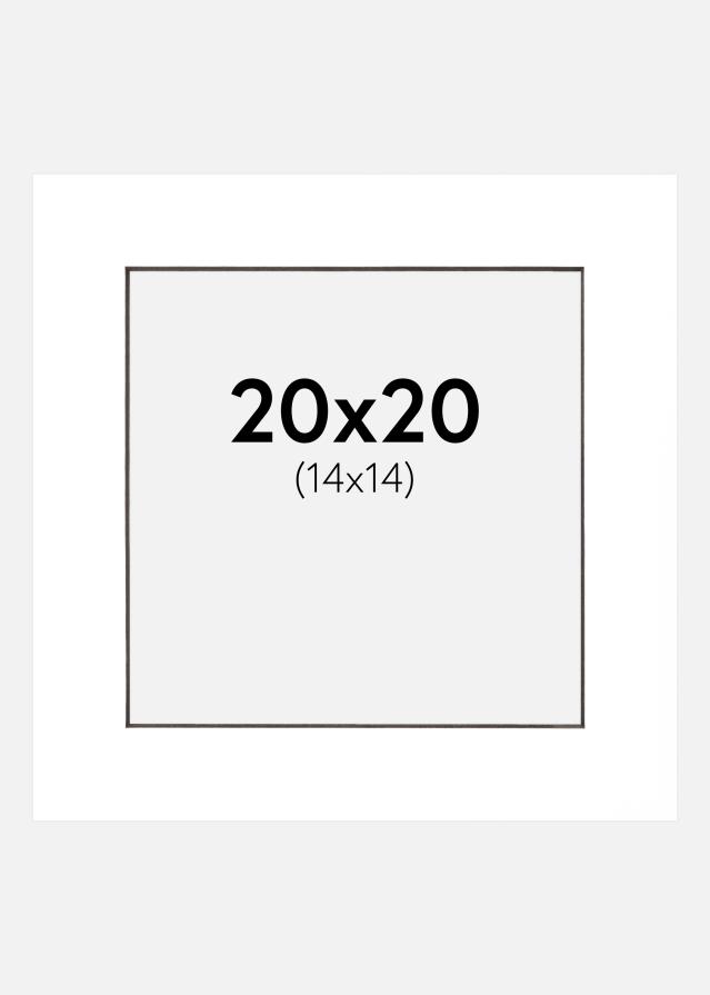 Paspartu Bijelo Crni unutarnji rub 20x20 cm (14x14 cm)