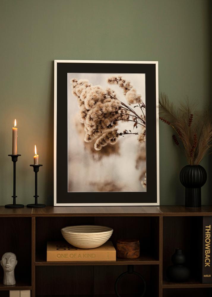 Okvir E-Line Bijelo 30x40 cm - Paspartu Crno 21x29,7 cm (A4)