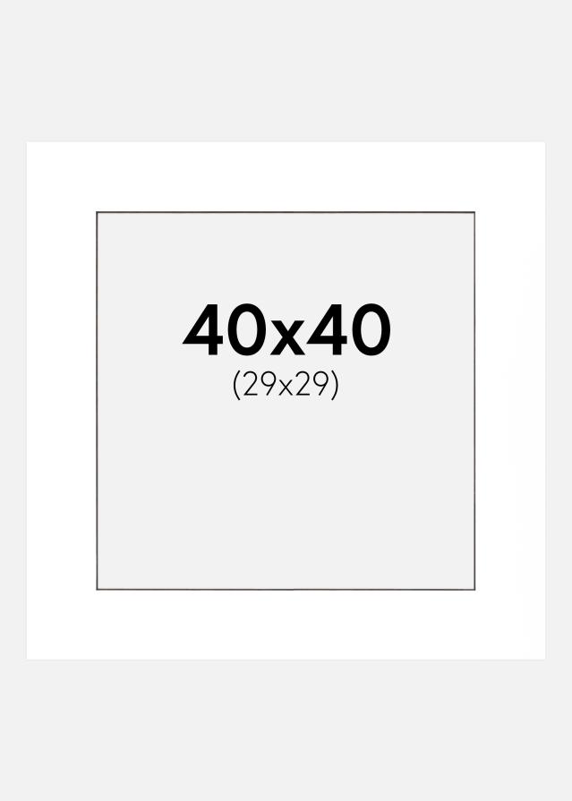 Paspartu Bijelo Crni unutarnji rub 40x40 cm (29x29 cm)