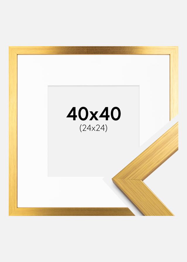 Okvir Gold Wood 40x40 cm - Paspartu Bijelo 25x25 cm