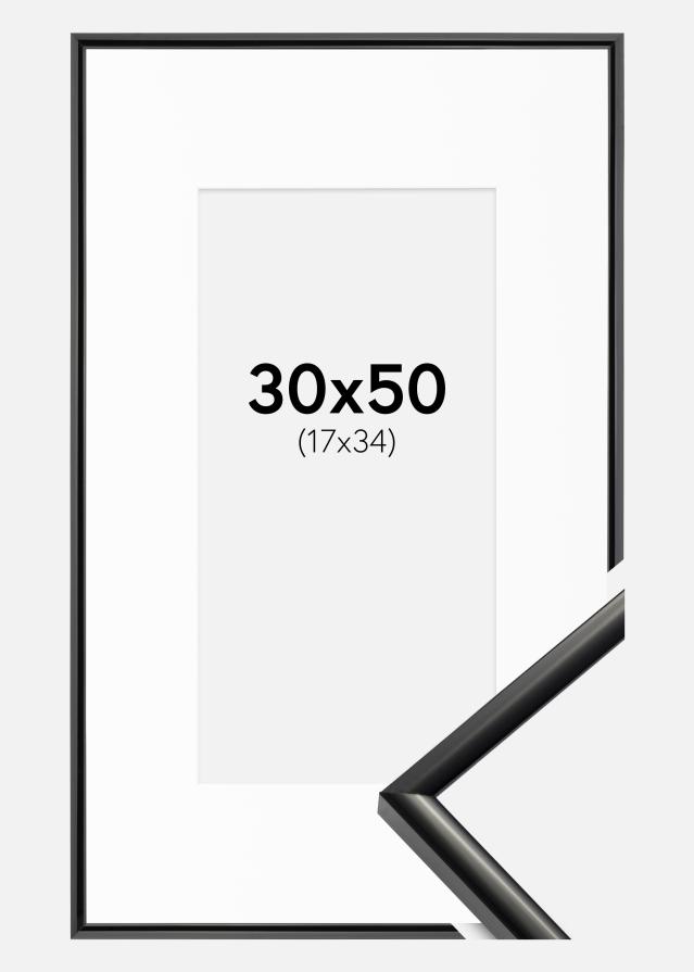 Okvir New Lifestyle Crno 30x50 cm - Paspartu Bijelo 18x35 cm