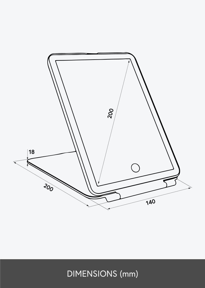 KAILA Kozmetičko ogledalo Travel LED Punjivo Bijelo 14x20 cm