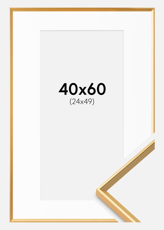 Okvir Desire Zlato 40x60 cm - Paspartu Bijelo 25x50 cm