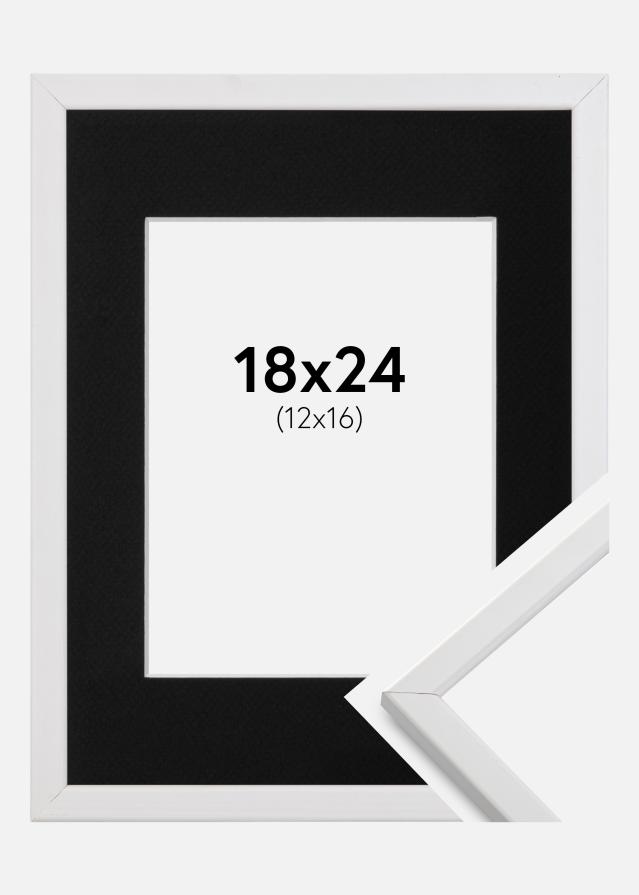 Okvir Galant Bijelo 18x24 cm - Paspartu Crno 13x17 cm