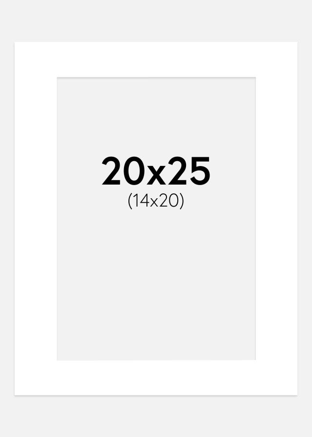 Paspartu Super bijela Bijeli unutarnji rub 20x25 cm (14x20)