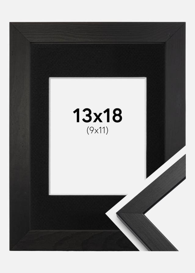 Okvir Profinjeni Crno 13x18 cm - Paspartu Crno 10x12 cm