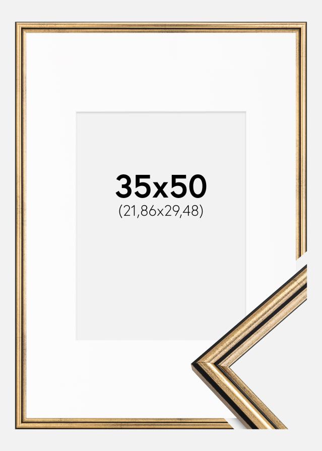 Okvir Horndal Zlato 35x50 cm - Paspartu Bijelo 9x12 inches