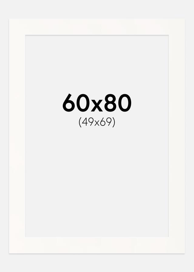 Paspartu Antique White Bijeli unutarnji rub 60x80 cm (49x69)