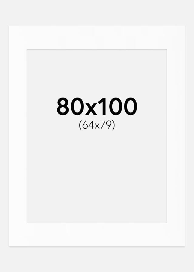 Paspartu Bijelo Standardni Bijeli unutarnji rub 80x100 cm (64x79)