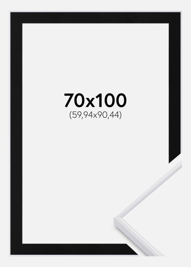 Okvir Visby Bijelo 70x100 cm - Paspartu Crno 24x36 inches