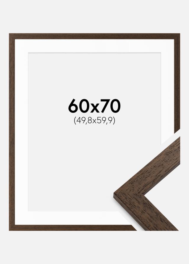 Okvir Brown Wood 60x70 cm - Paspartu Bijelo 20x24 inches