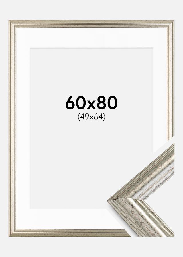 Okvir Västkusten Srebro 60x80 cm - Paspartu Bijelo 50x65 cm