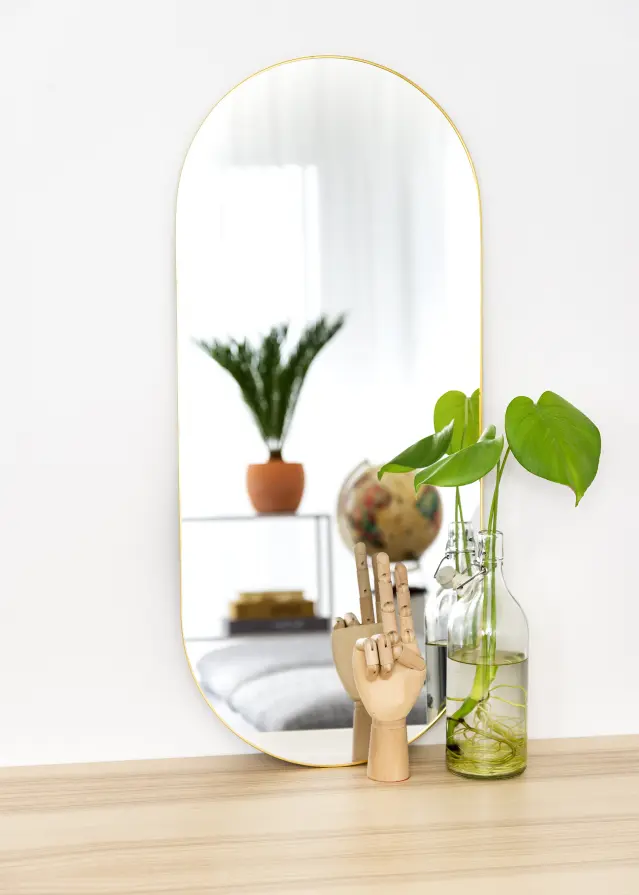 KAILA Ovalan Mirror - Thin Brass 35x80 cm