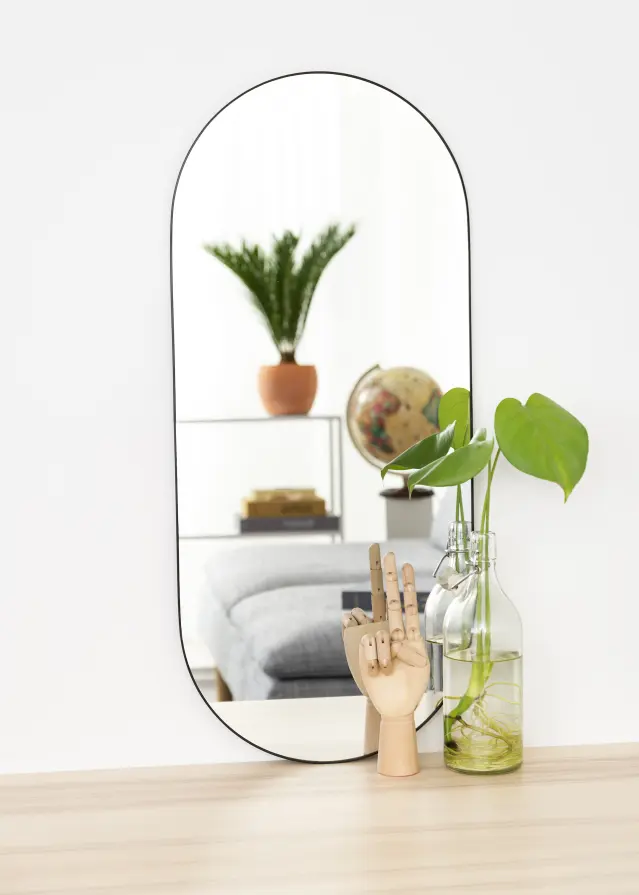 Ovalan Mirror Jersey- Thin Black 35x80 cm