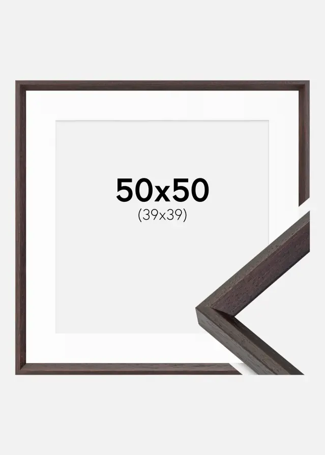 Okvir Globe Espresso 50x50 cm - Paspartu Bijelo 40x40 cm