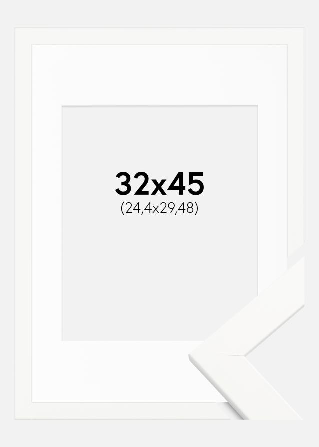 Okvir Trendline Bijelo 32x45 cm - Paspartu Bijelo 10x12 inches
