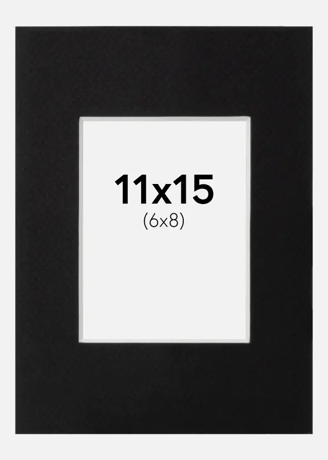 Paspartu Crno Standardni Bijeli unutarnji rub 11x15 cm (6x8)