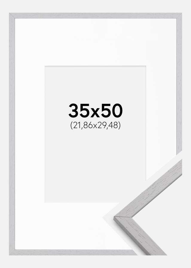 Okvir Edsbyn Grey 35x50 cm - Paspartu Bijelo 9x12 inches