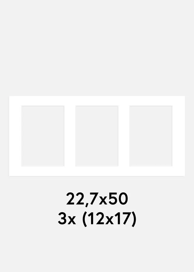 Paspartu Bijelo 22,7x50 cm - Kolaž 3 Slike (12x17 cm)