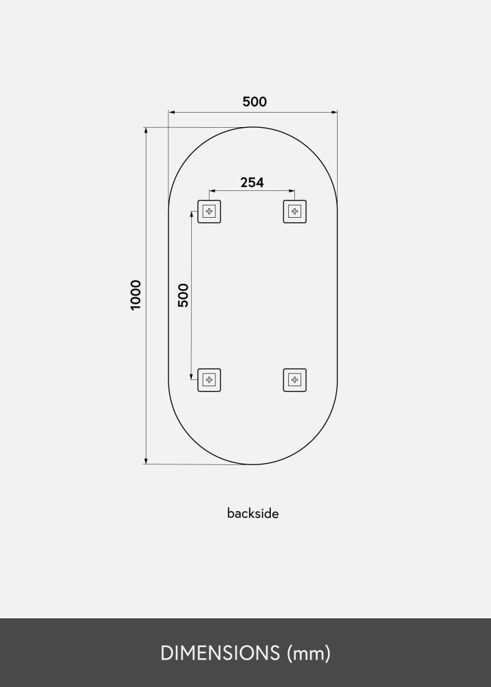 KAILA Ogledalo Ovalan Rose Gold 50x100 cm