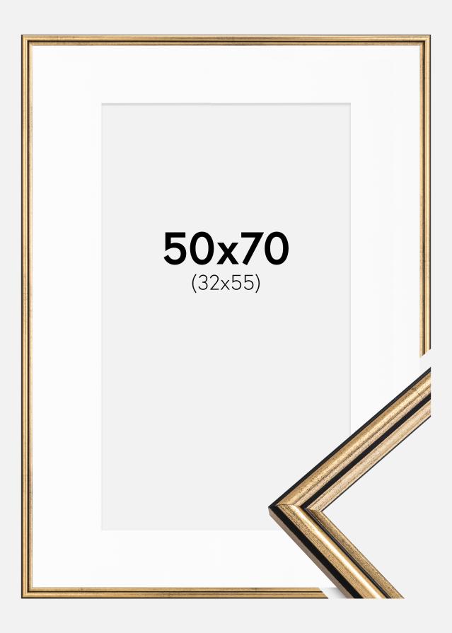 Okvir Horndal Zlato 50x70 cm - Paspartu Bijelo 33x56 cm