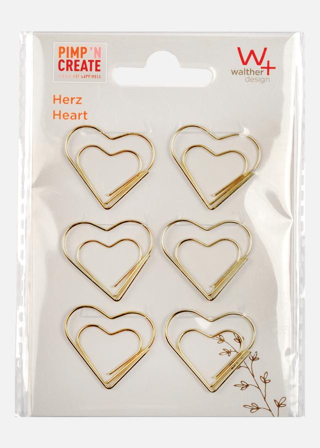 PAC Metal Paperclip Heart Zlato