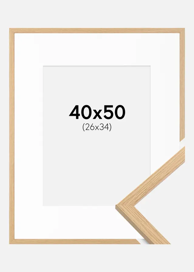 Okvir Galant Hrast 40x50 cm - Paspartu Bijelo 27x35 cm