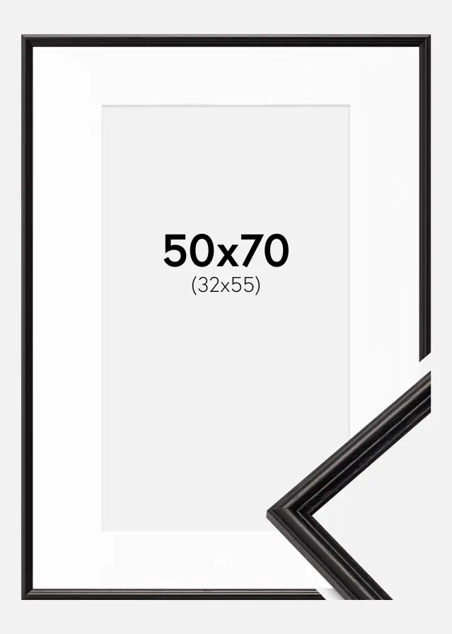 Okvir Horndal Crno 50x70 cm - Paspartu Bijelo 33x56 cm
