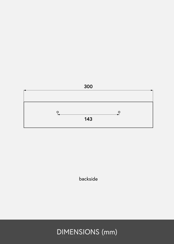 KAILA Polica za slike Crna 30 cm
