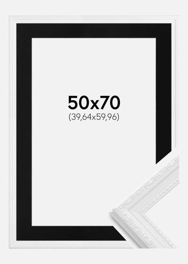 Okvir Abisko Bijelo 50x70 cm - Paspartu Crno 16x24 inches