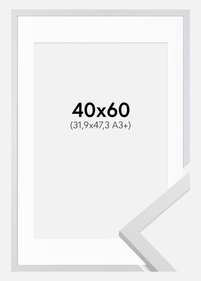 Okvir Trendy Bijelo 40x60 cm - Paspartu Bijelo 32,9x48,3 cm (A3+)