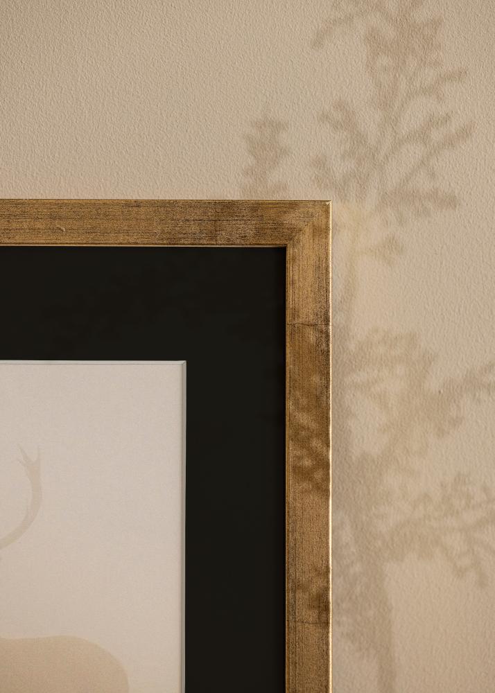 Okvir Profinjeni Zlato 30x40 cm - Paspartu Crno 21x29,7 cm (A4)