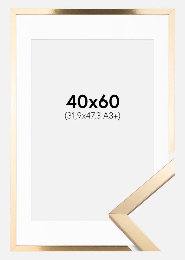 Okvir Trendy Zlato 40x60 cm - Paspartu Bijelo 32,9x48,3 cm (A3+)