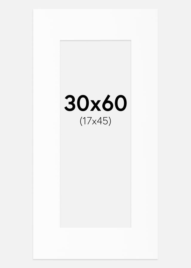 Paspartu Bijelo Standardni Bijeli unutarnji rub 30x60 cm (17x45)