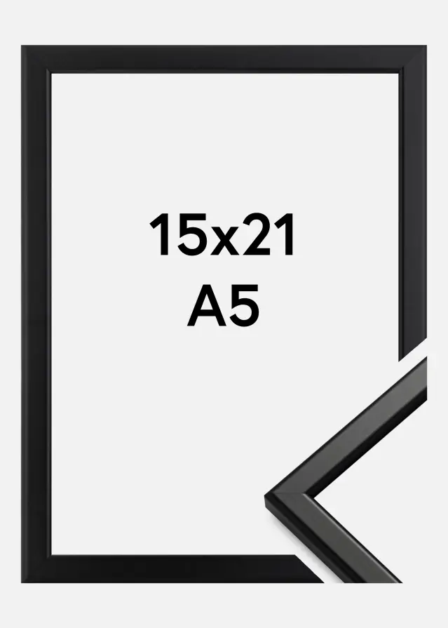 Okvir Slim Mat Antirefleksno staklo Crno 15x21 cm (A5)