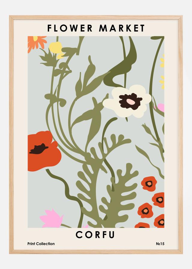 Flower Market Corfu Plakat
