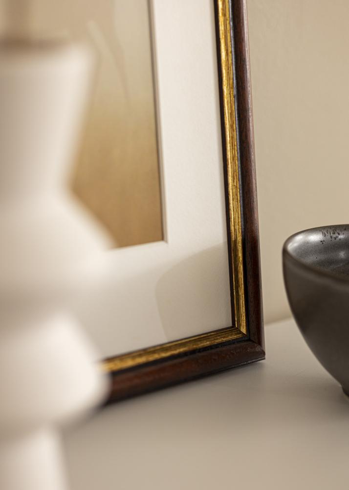 Okvir Siljan smeđa 45x45 cm - Paspartui Bijela 14x14 inča