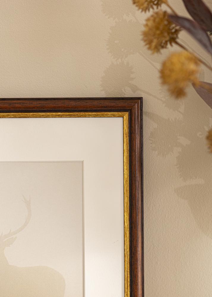 Okvir Siljan smeđa 45x45 cm - Paspartui Bijela 14x14 inča