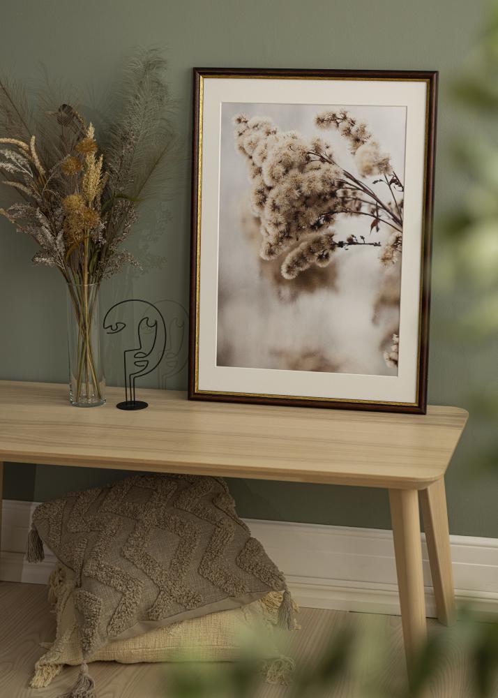 Okvir Siljan smeđa 45x45 cm - Paspartui Bijela 14x14 inča