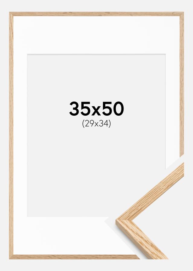 Okvir Tanak Hrast 35x50 cm - Paspartu Bijelo 30x35 cm