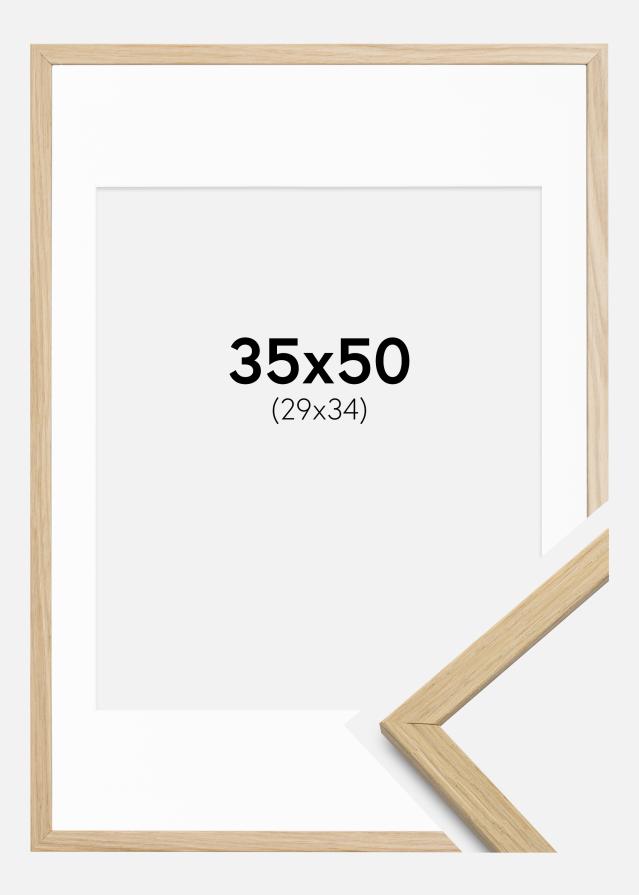 Okvir Edsbyn Hrast 35x50 cm - Paspartu Bijelo 30x35 cm