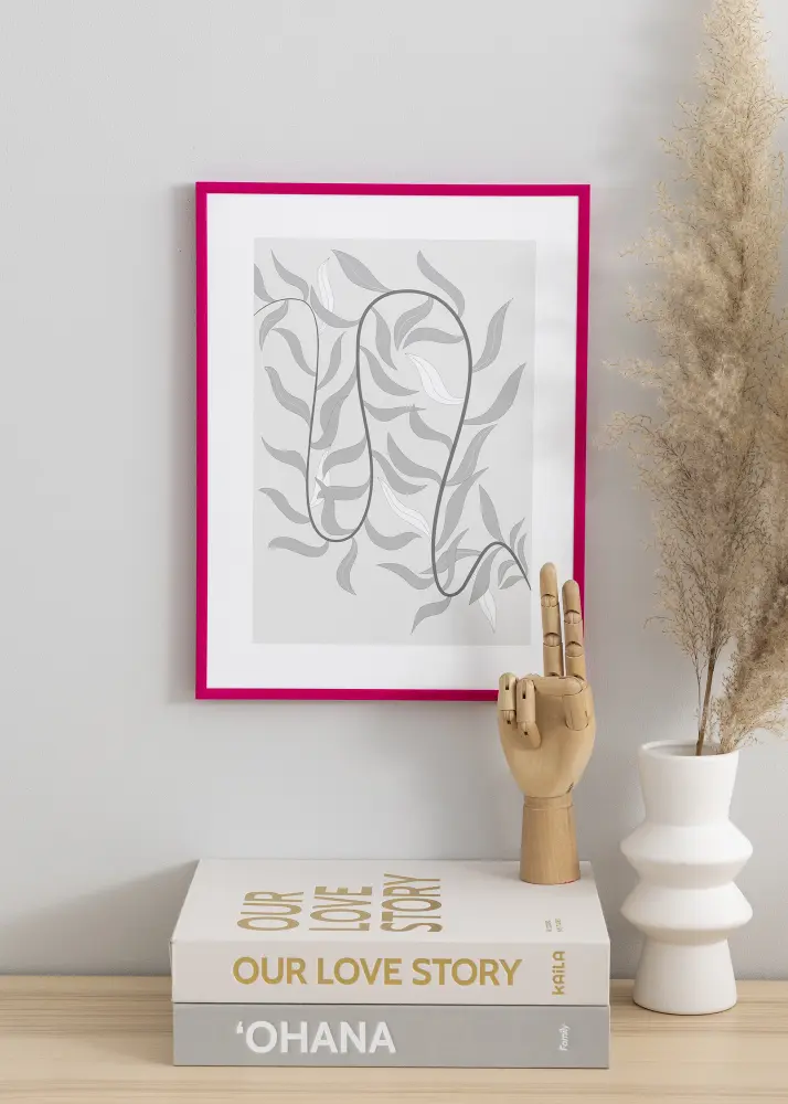 Okvir New Lifestyle Tamno ružičasta 70x100 cm - Paspartu Bijelo 62x93 cm