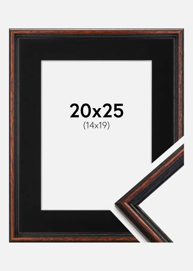 Okvir Horndal Orah 20x25 cm - Paspartu Crno 15x20 cm