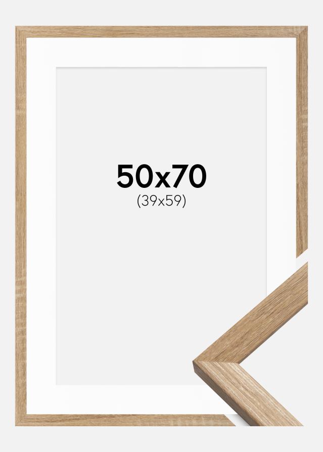 Okvir Fiorito Svijetli Hrast 50x70 cm - Paspartu Bijelo 40x60 cm