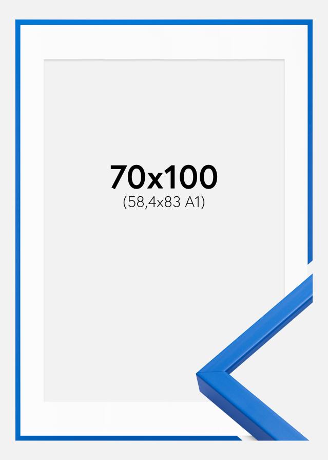 Okvir E-Line Plava 70x100 cm - Paspartu Bijelo 59,4x84 cm (A1)
