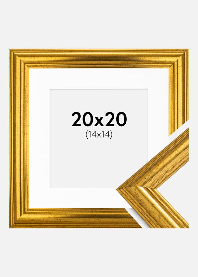 Okvir Västkusten Zlato 20x20 cm - Paspartu Bijelo 15x15 cm