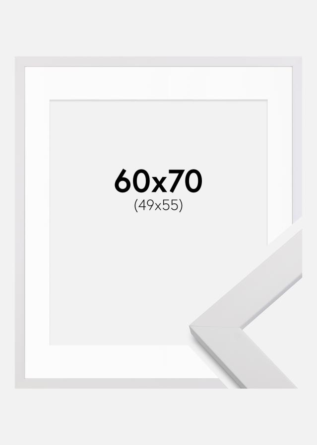 Okvir White Wood 60x70 cm - Paspartu Bijelo 50x56 cm