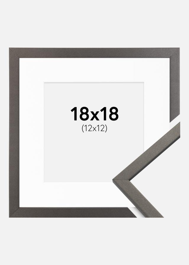 Okvir Edsbyn Grafit 18x18 cm - Paspartu Bijelo 13x13 cm