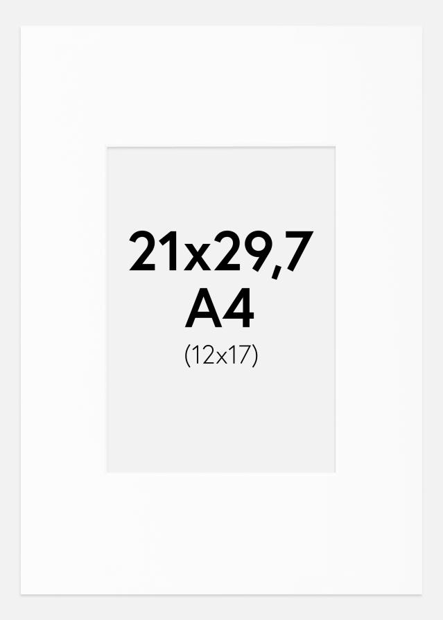 Paspartu Bijelo Standardni Bijeli unutarnji rub A4 21x29,7 cm (12x17)